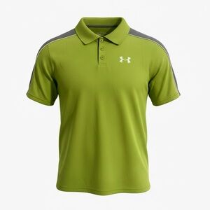 Under Armour Heat Gear  Polo Golf Shirt XL Athletic Training Performance Green
